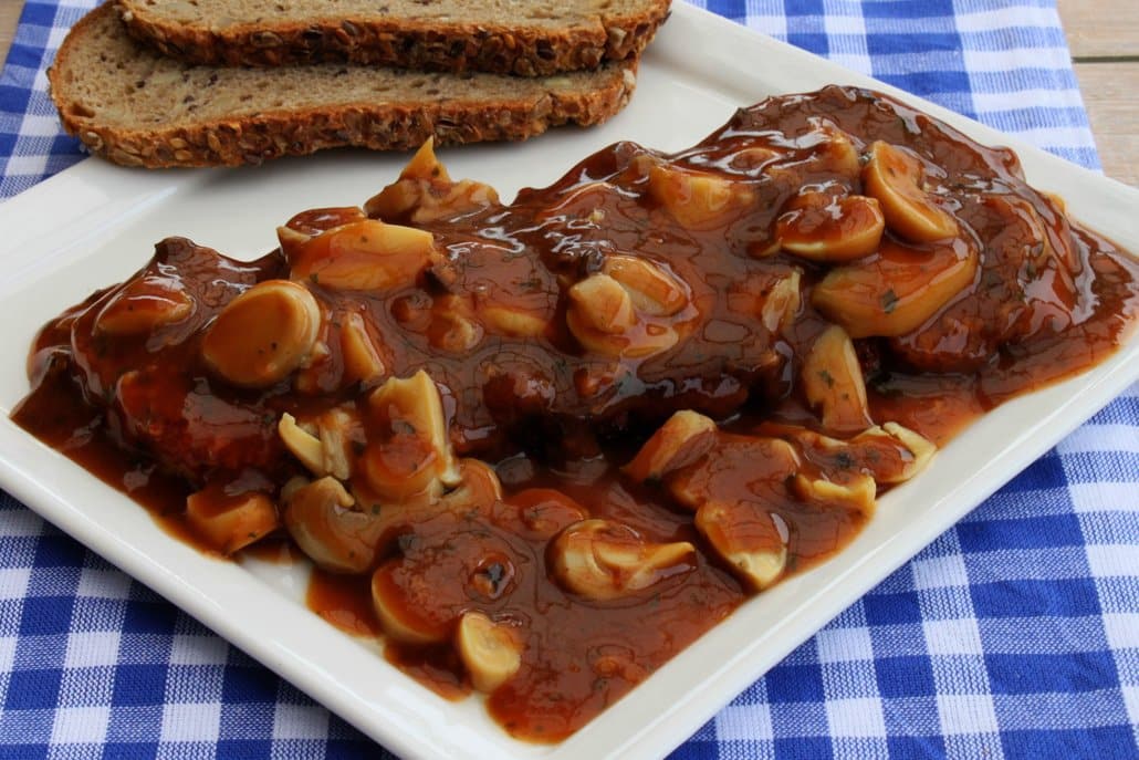 Schweineschnitzel in Soße - Peinmühle Lich Bio Bauernhof